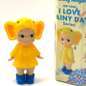 New Unbranded Mini Collectible Figure, Elephant in Raincoat Costume, Open Box